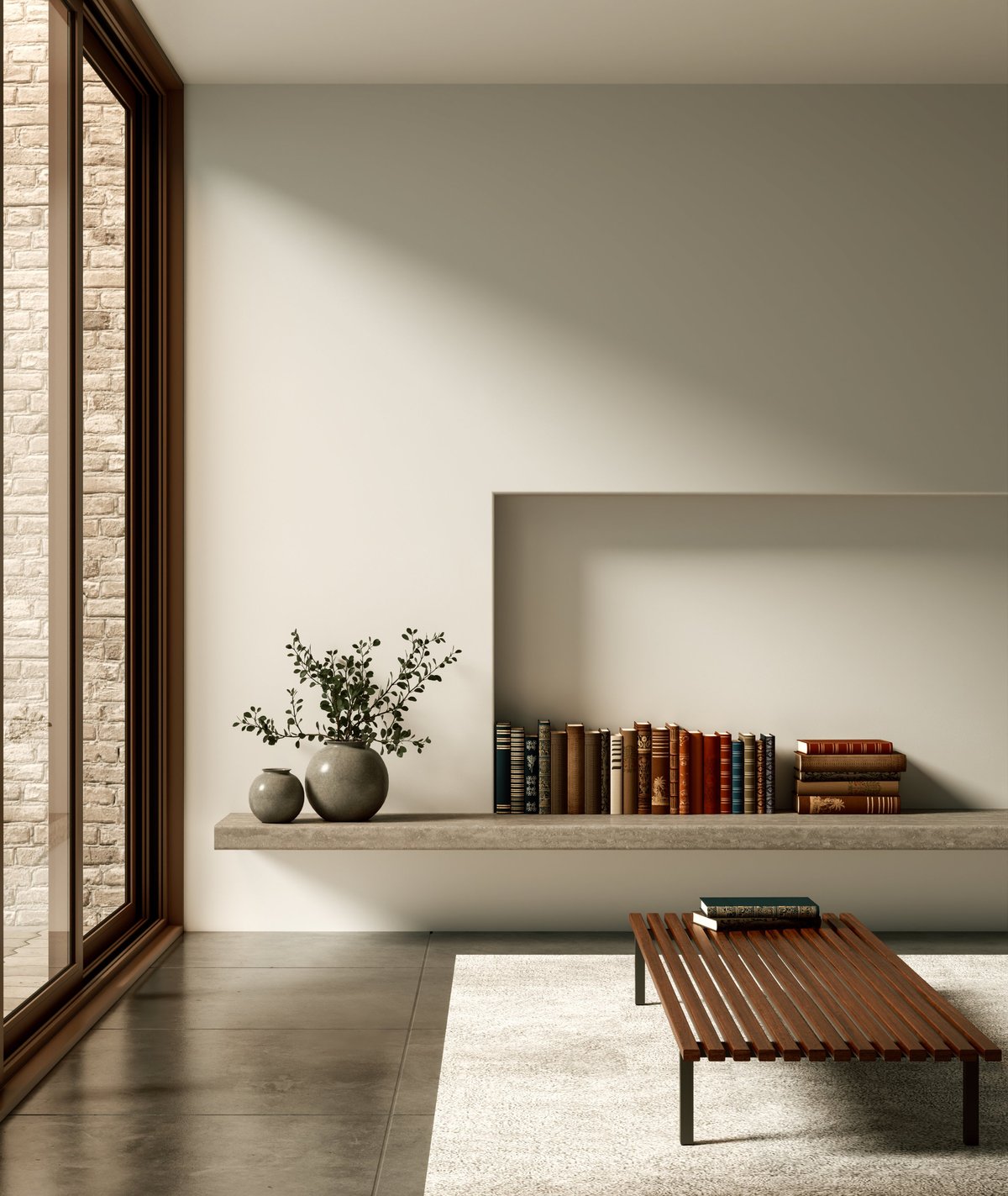 Large luxury modern bright interiors