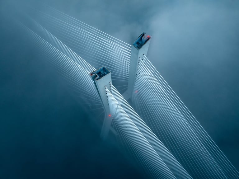 Aerial drone photo of bridge